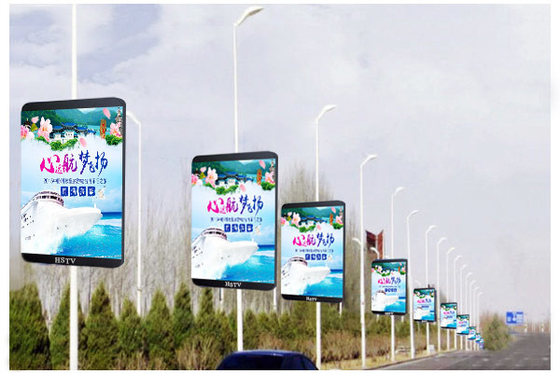 রোড স্ট্রিট ল্যাম্প পোলস 5 মিমি LED ডিসপ্লে, LED ভিডিও স্ক্রিন ওয়াইফাই 3 জি 4 জি ওয়্যারলেস
